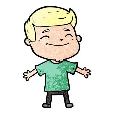 mutlu çizgi film adam Kollarını açarak