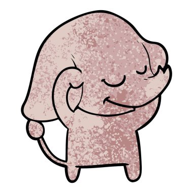 vektör çizim karikatür fil gülümseyen