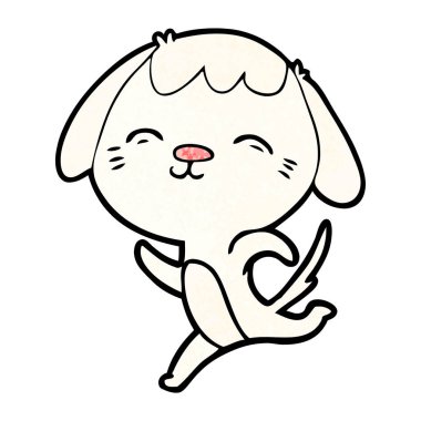 vektör çizim mutlu karikatür köpek