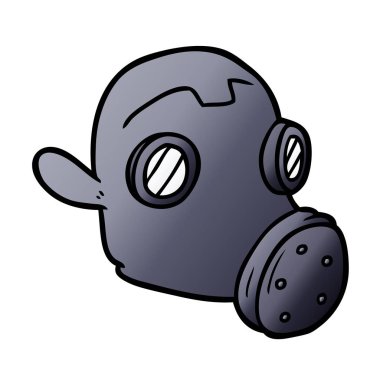 vektör çizim karikatür gaz maskesi