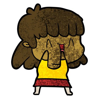 Çizgi filmdeki kadının vektör çizimi