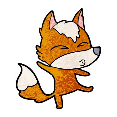 Tilki çizgi film karakteri vektör çizim