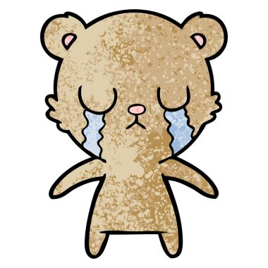 vektör çizim karikatür ayı ağlama