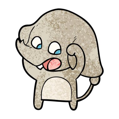 vektör çizim sevimli çizgi fil