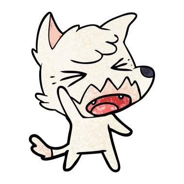 kızgın çizgi film fox vektör çizim