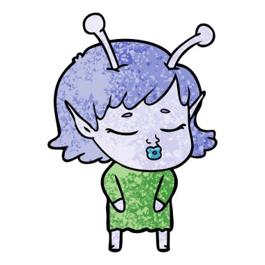 sevimli uzaylı kız çizgi film