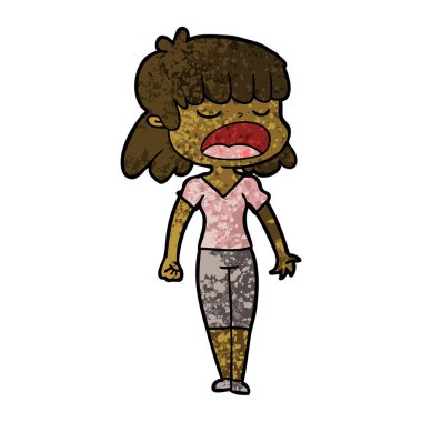 vektör çizim karikatür kadın söz