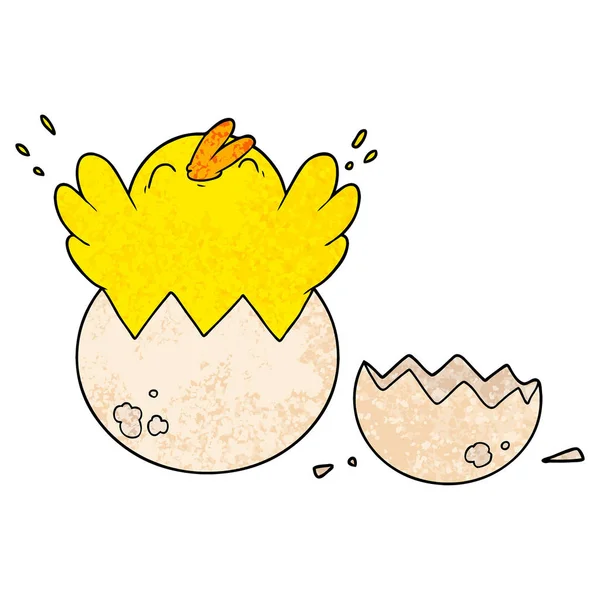Dibujos Animados Polluelo Incubación Huevo — Vector de stock