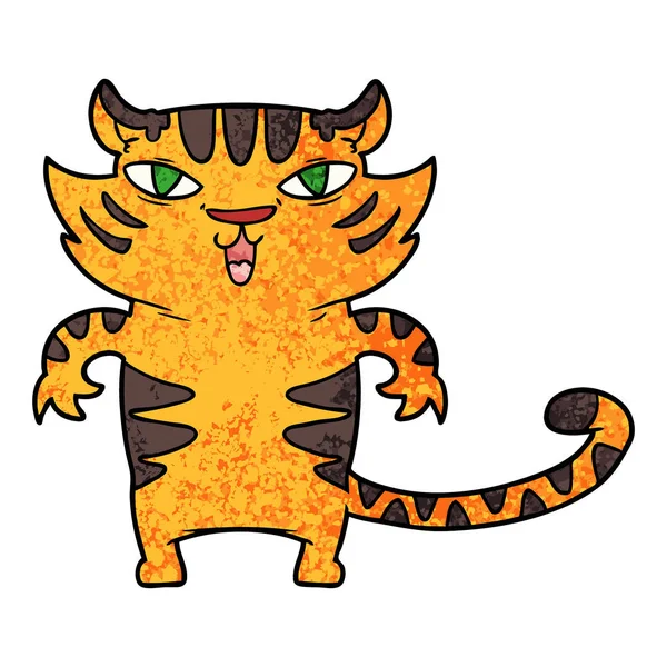 Ilustração Vetorial Tigre Dos Desenhos Animados —  Vetores de Stock