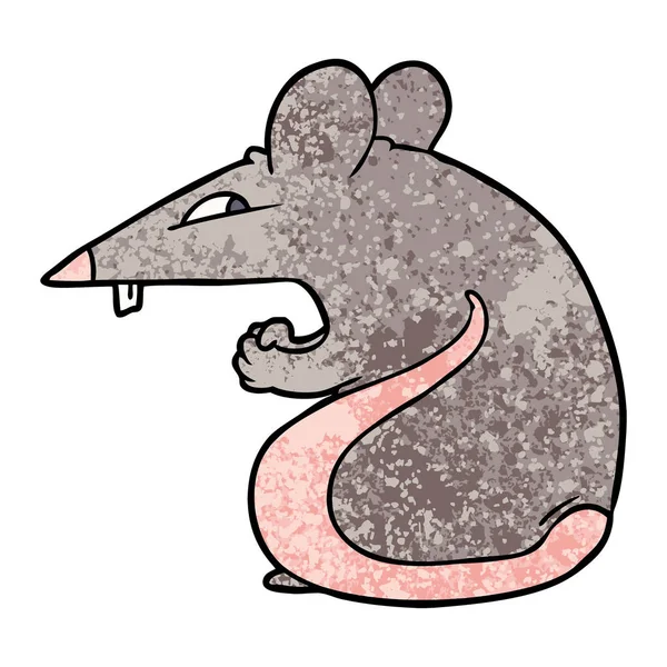 Vektorillustration Tecknad Lömska Råtta — Stock vektor