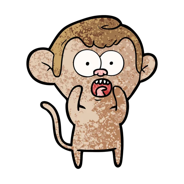 Vektorillustration Tecknad Chockad Monkey — Stock vektor