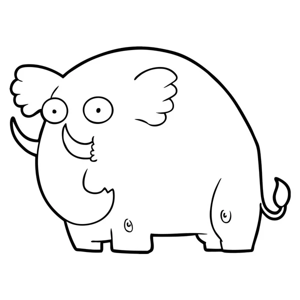 Vektor Illustration Tecknad Elefant — Stock vektor