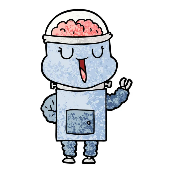 幸せな漫画のロボットのベクトル イラスト — ストックベクタ