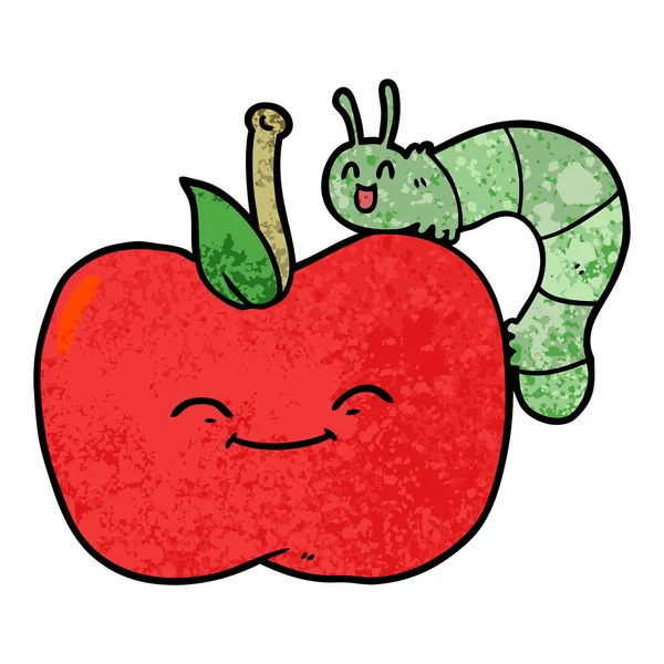 Cartoon Apple Bug — Stockvector