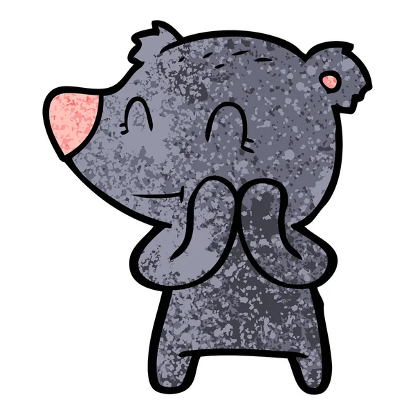 Ilustração Vetorial Desenhos Animados Urso Sorridente — Vetor de Stock
