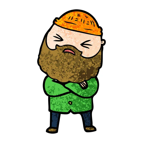 Hombre Dibujos Animados Con Barba — Archivo Imágenes Vectoriales