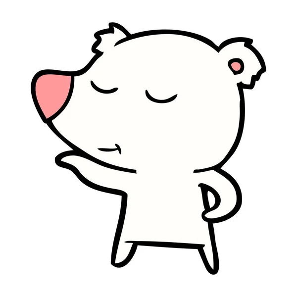 Vector Illustration Polar Bear Cartoon — 스톡 벡터