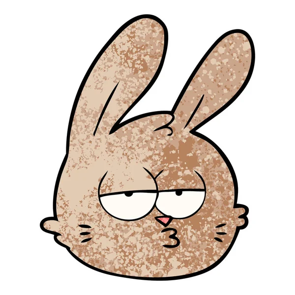 Cartoon Jaded Rabbit Face — Stock Vector