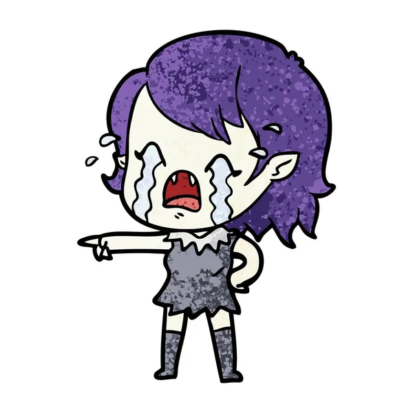 Dessin Animé Pleurer Vampire Fille — Image vectorielle