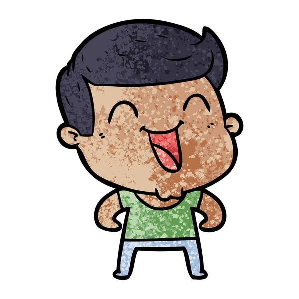 Vector Ilustración Dibujos Animados Hombre Riendo — Archivo Imágenes Vectoriales