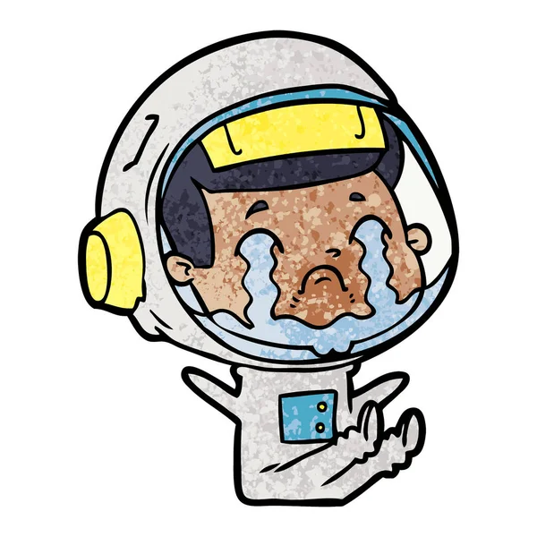 Ilustração Vetorial Astronauta Chorando Desenhos Animados — Vetor de Stock