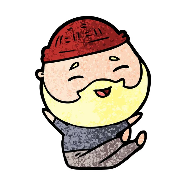 Векторная Иллюстрация Счастливого Бородатого Человека — стоковый вектор