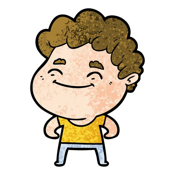 Vector Ilustración Dibujos Animados Hombre Amigable — Archivo Imágenes Vectoriales