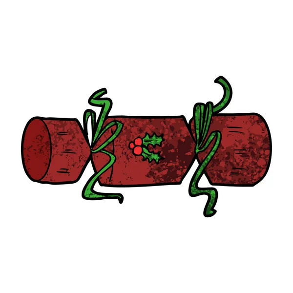 Vector Illustration Xmas Cracker Cartoon — Stock Vector