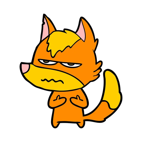 Wütende Fuchs Cartoonfigur — Stockvektor