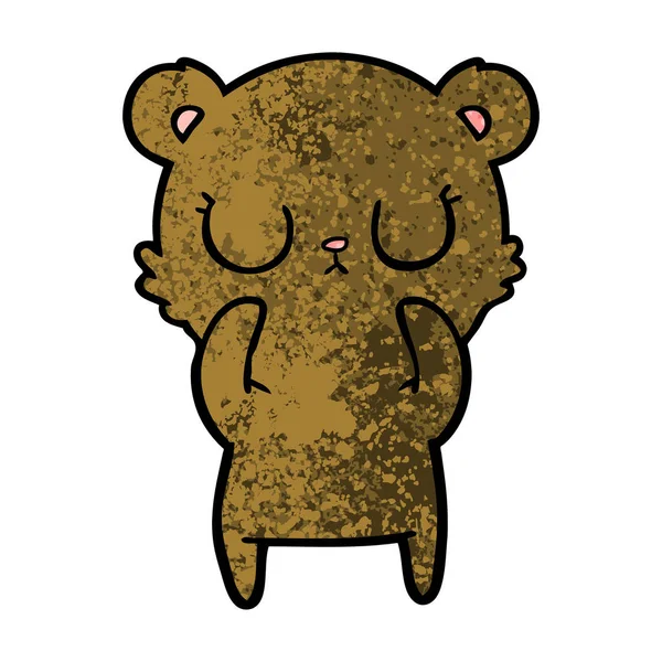 Vektorillustration Des Friedlichen Cartoon Bären — Stockvektor