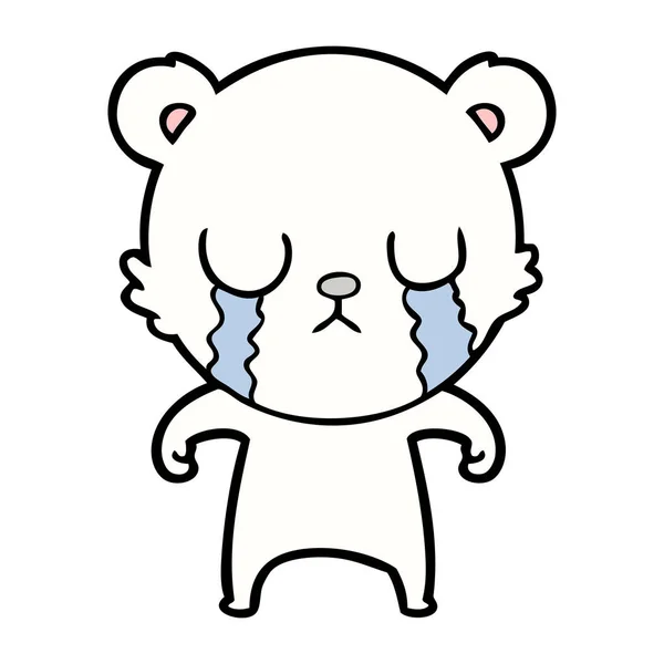 Triste Petit Ours Polaire Dessin Animé — Image vectorielle