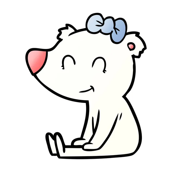 Vector Illustration Polar Bear Cartoon — 스톡 벡터