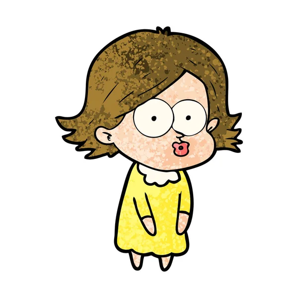 ふくれっ面少女漫画のベクトル イラスト — ストックベクタ