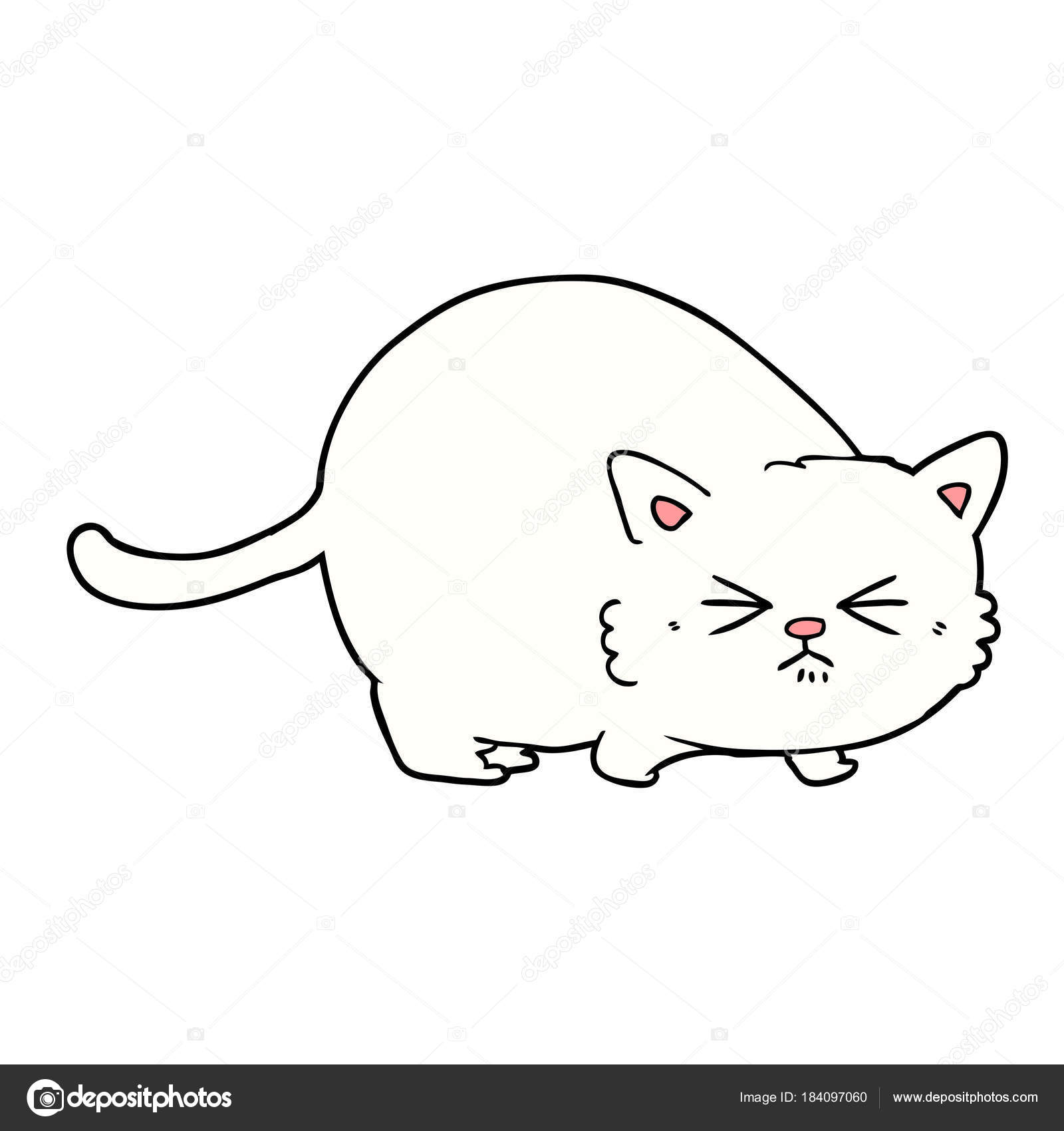 Le Chat De Dessin Animé En Colère Orange Illustration Sur Fond Blanc