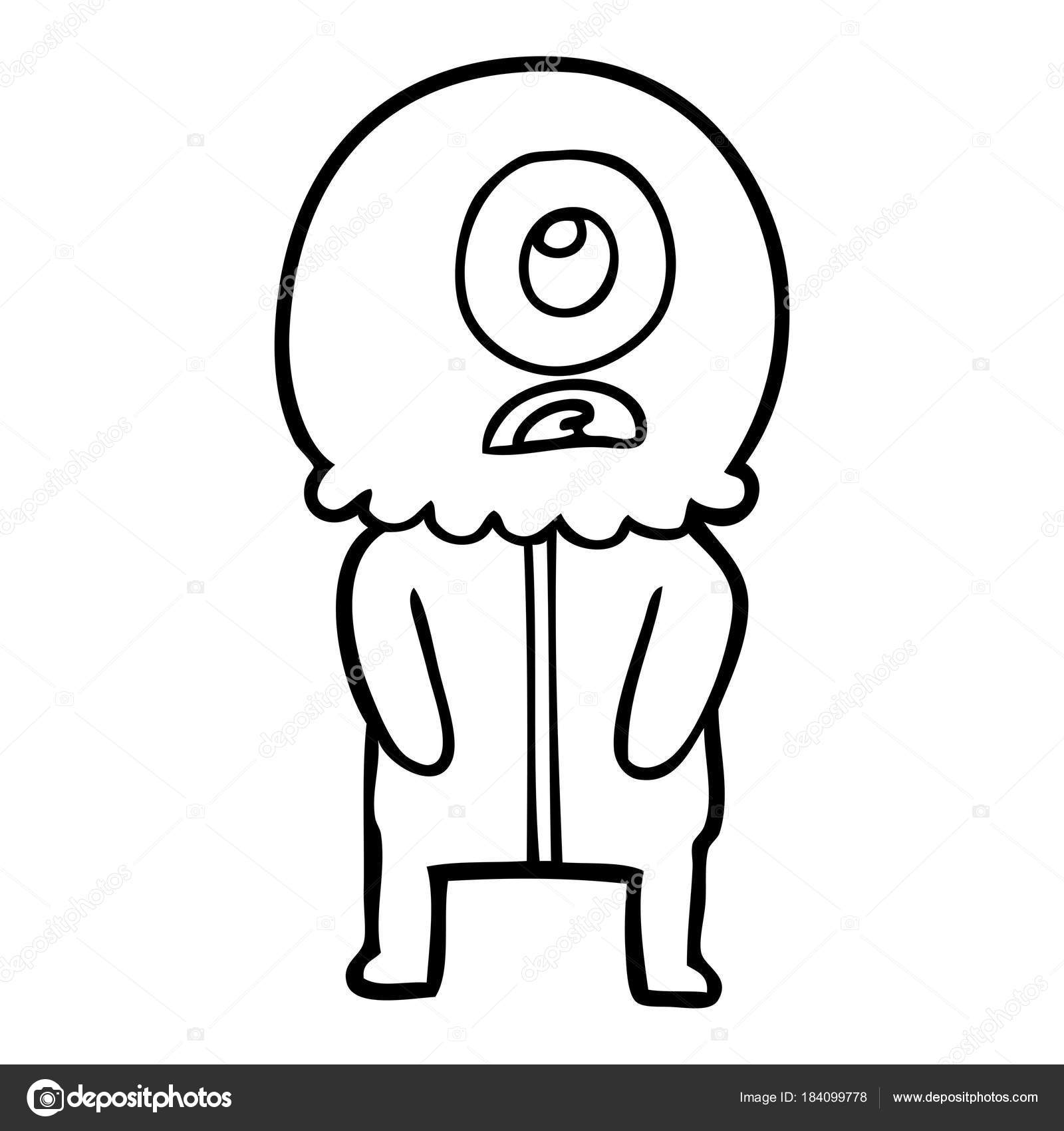 Dessin Animé Cyclope Extraterrestre Spaceman — Image vectorielle Dessin Animé Cyclope Extraterrestre Spaceman — Image vectorielle
