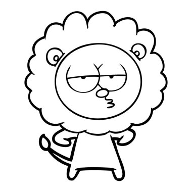 vektör çizim karikatür sıkılmış aslan