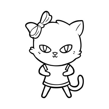 Çizgi film kedisinin vektör çizimi