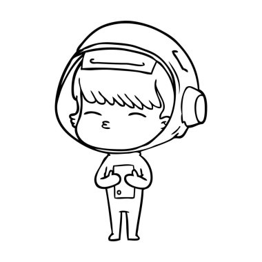 vektör çizim karikatür meraklı astronot