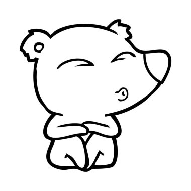 vektör çizim karikatür ayı ıslık