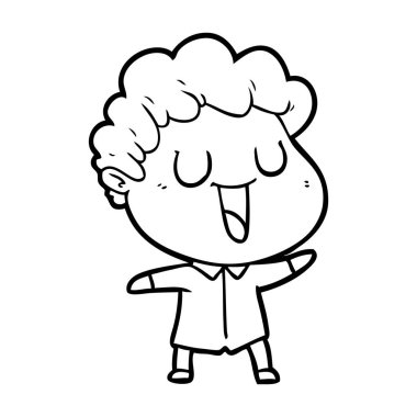 vektör çizim karikatür adam gülen