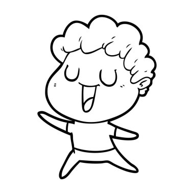 vektör çizim karikatür adam gülen