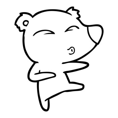 vektör çizim karikatür ayı ıslık