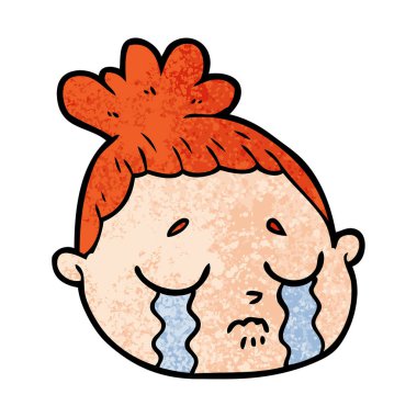 vektör çizim karikatür kadın yüzü