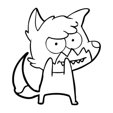 vektör çizim karikatür sırıtan Fox