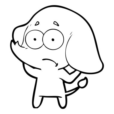 vektör çizim karikatür emin fil