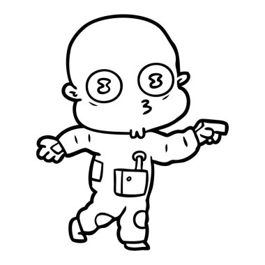 çizgi film garip kel uzay adamı