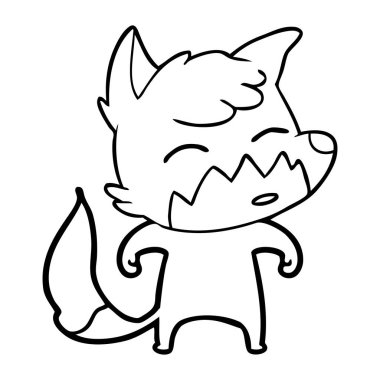 Çizgi film tilkisinin vektör çizimi