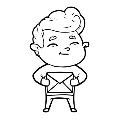 mutlu çizgi film adam vektör çizim