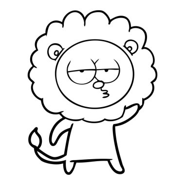 vektör çizim karikatür sıkılmış aslan