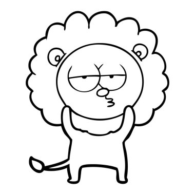 vektör çizim karikatür sıkılmış aslan